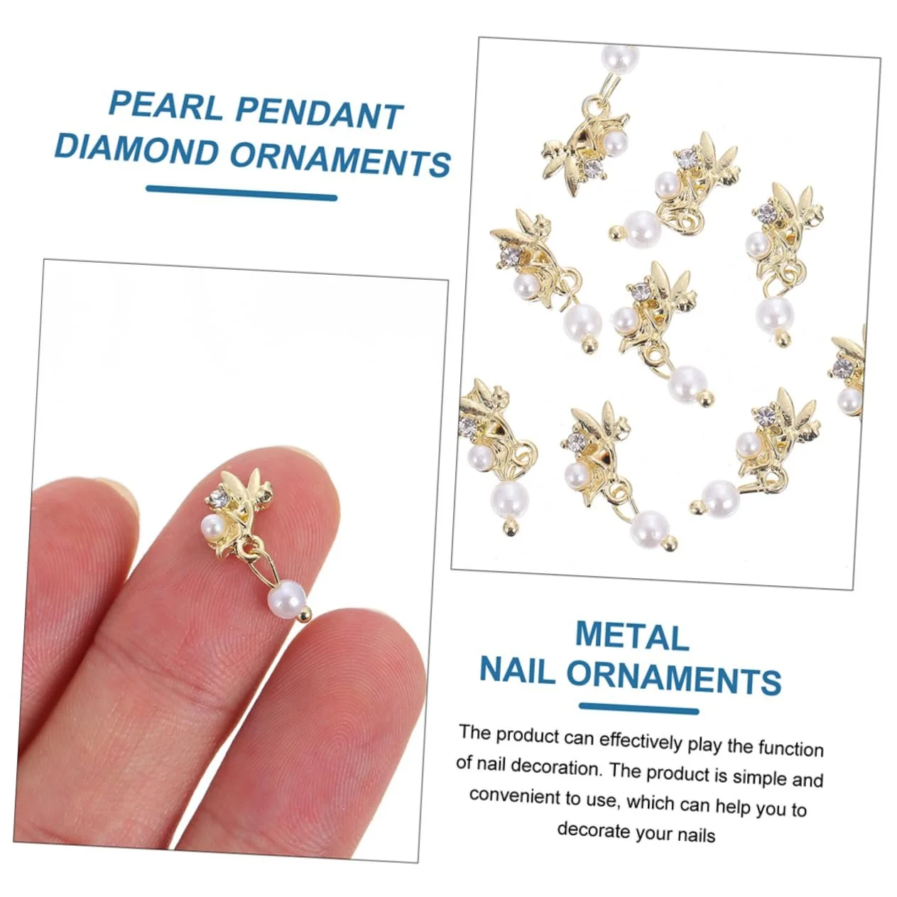 Украшения для ногтей, 12 шт, жемчуг, фото №2