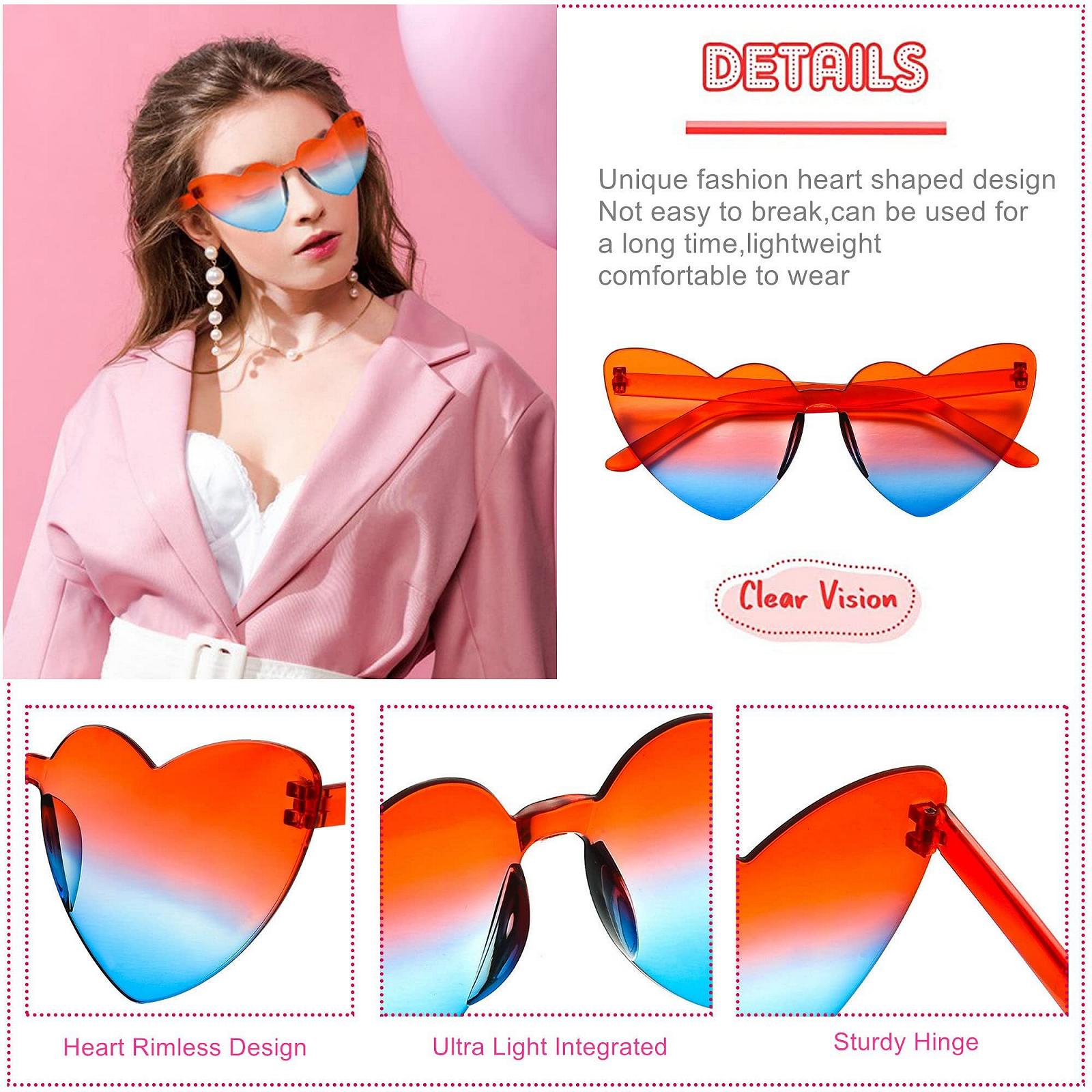 Сонцезахисні окуляри Unning Heart, жіночі, набір, у формі серця, фото №4