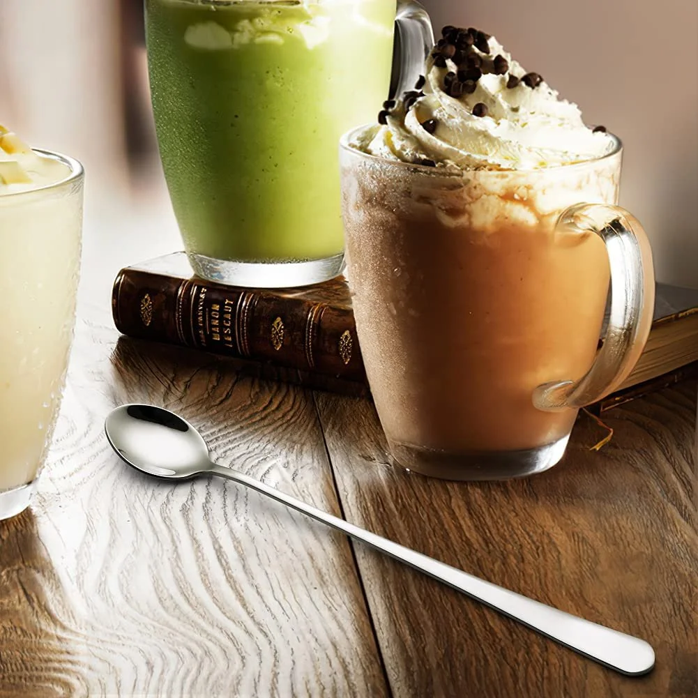 Ложка для лате AOOSY, з нержавіючої сталі, набір з 4 штук, з довгою ручкою, 22.3 см, фото №4