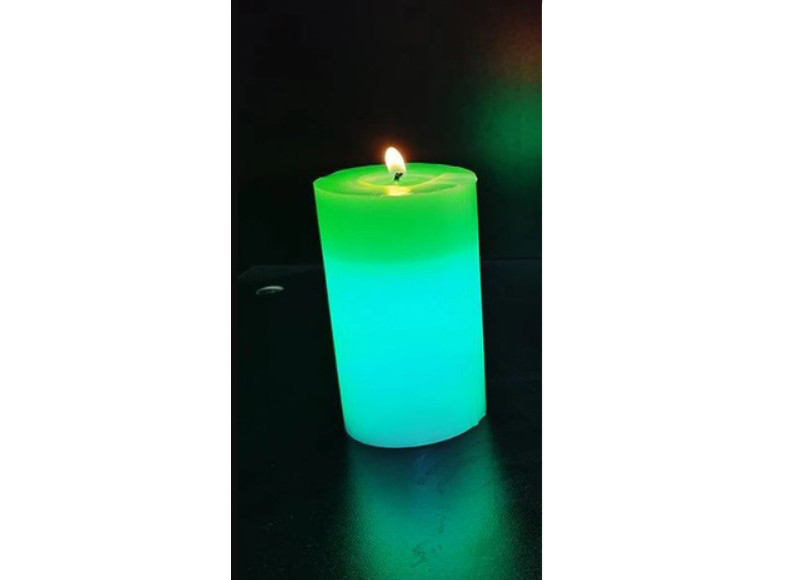 Декоративная свеча с пламенем и LED подсветкой HMD зеленая 86-27667, фото №3 Декоративная свеча с пламенем и LED подсветкой HMD зеленая 86-27667, фото №3