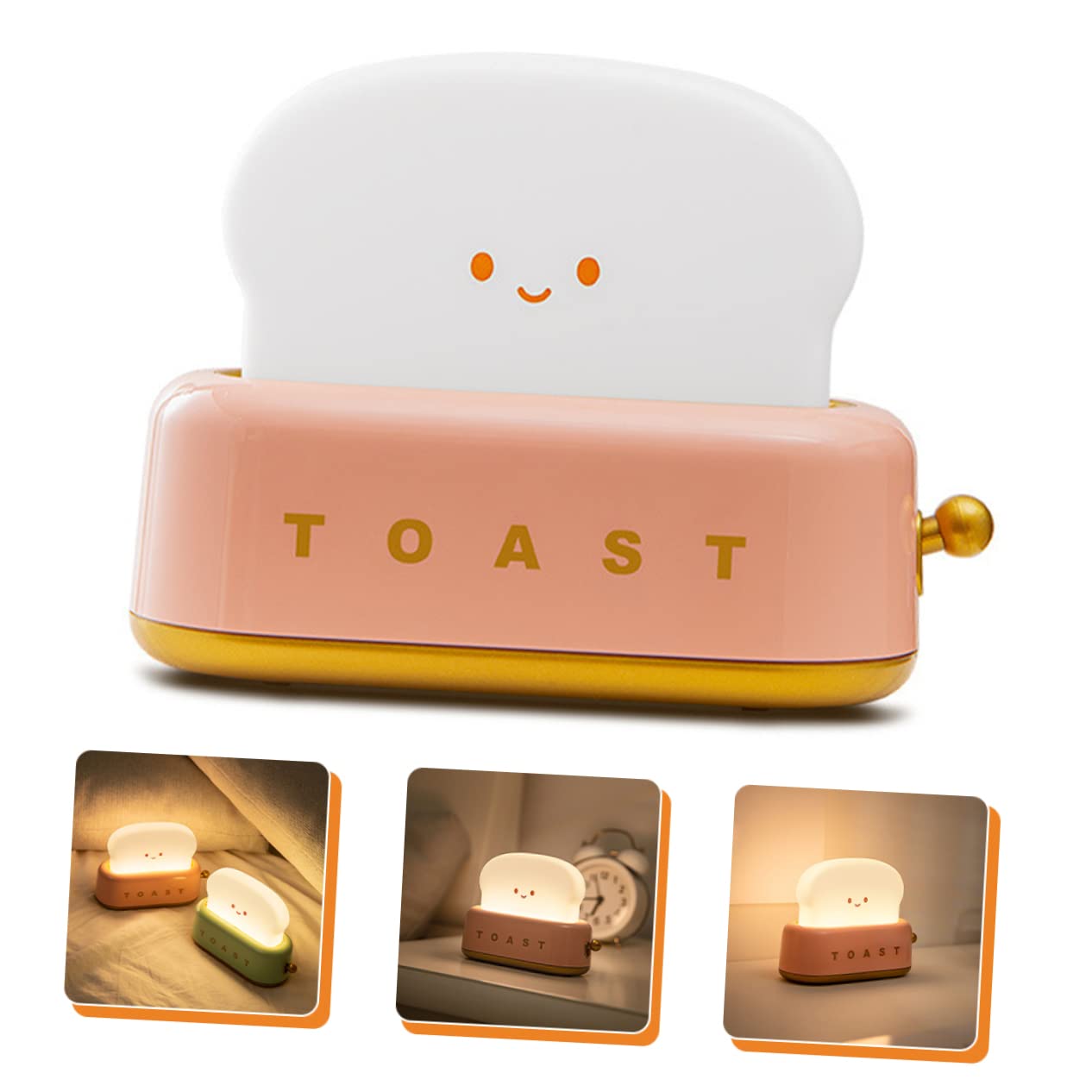Іграшкова лампа HOMSFOU Pack of 4 Toaster Light Children's Lamp Toy Декоративна нічна лампа для дітей Настільна лампа для столу Мила нічна лампа з батарейками, фото №5