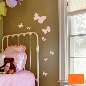 Наклейка на стіну M1466 Метелики Напівматова Помаранчева M - Фото 1