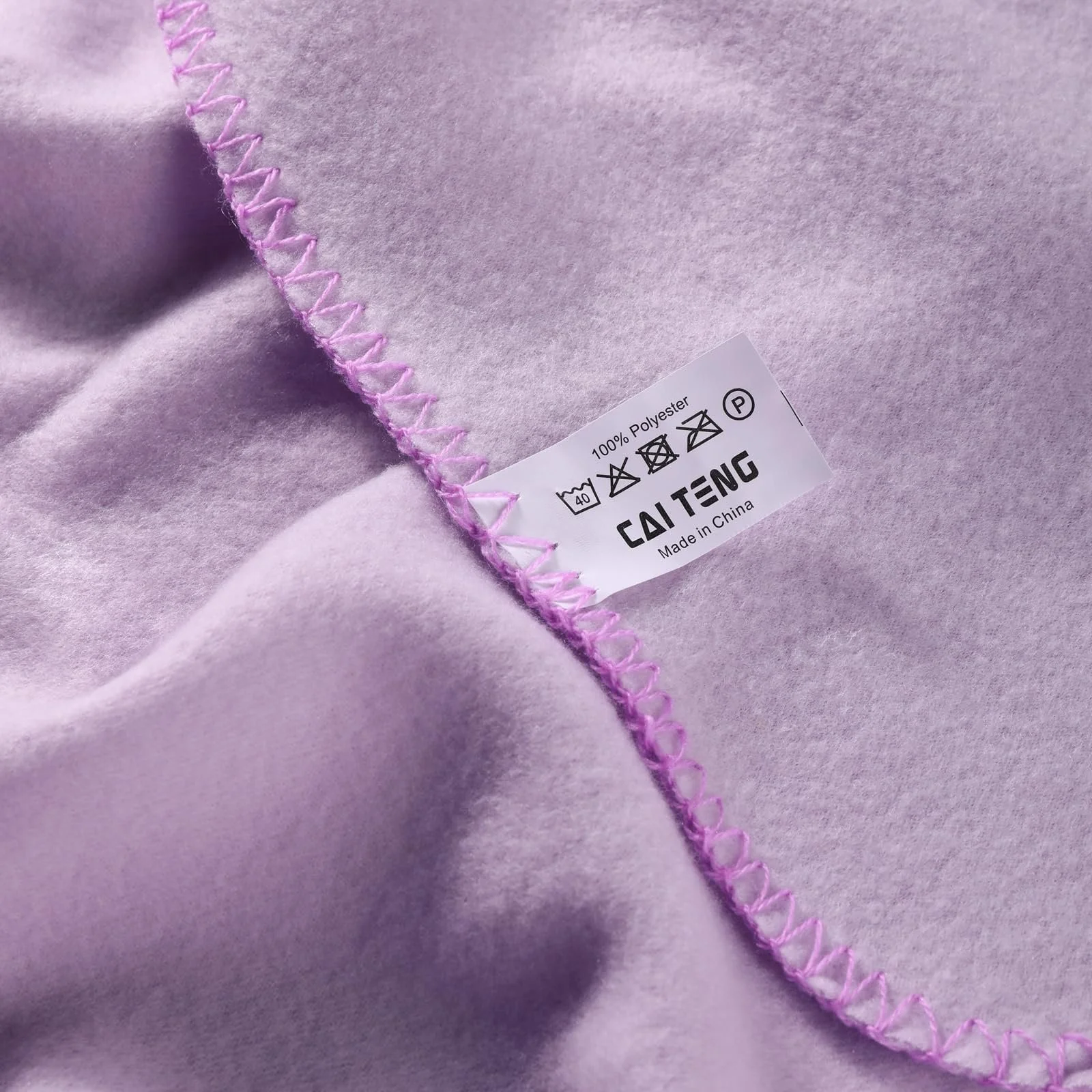 CAI TENG Набір з 6 пледів з полярного флісу 125 x 150 см, теплий та м'який плед для подорожей, світло-фіолетовий, фото №5