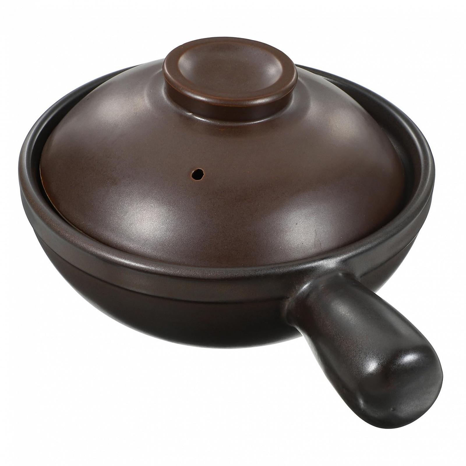 Ківш VALICLUD керамічний з кришкою та однією ручкою Термостійкий, фото №1