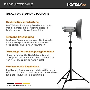 Рефлектор Walimex pro Beauty Dish 40 см Серый цена на synthetic.ua - Фото 1 Рефлектор Walimex pro Beauty Dish 40 см Серый synthetic.ua - Фото 1