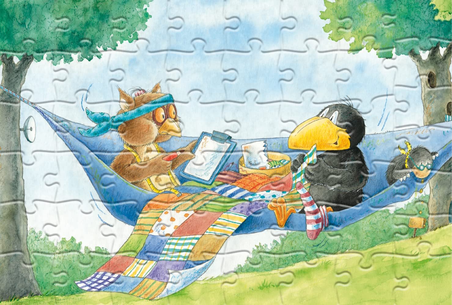 Детский пазл HUCH! The Little Raven Sock 3х49 деталей, фото №3