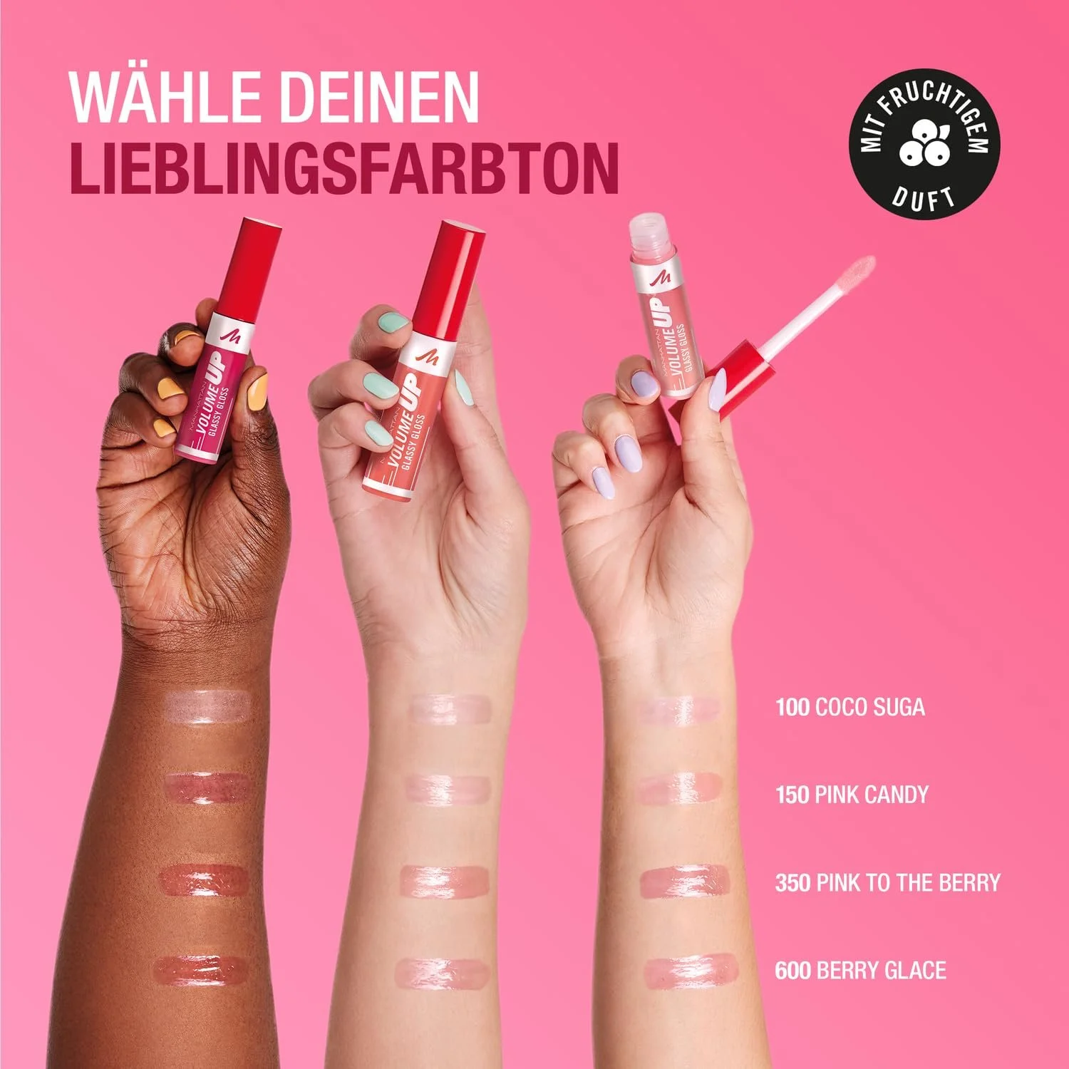 Блеск для губ Manhattan High Gloss Volume Up Glassy Gloss Увлажняющая формула Эффект объема Цвет 350 Pink to the Berry, фото №5 Блеск для губ Manhattan High Gloss Volume Up Glassy Gloss Увлажняющая формула Эффект объема Цвет 350 Pink to the Berry, фото №5