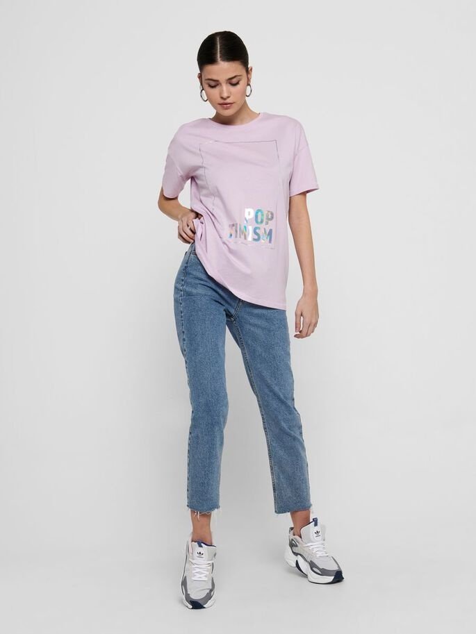 Футболка ONLFIONA LIFE OVERSIZE BOX TOP JRS 15226022 Orchid Bloom ONLY Бузковий XS, фото №4