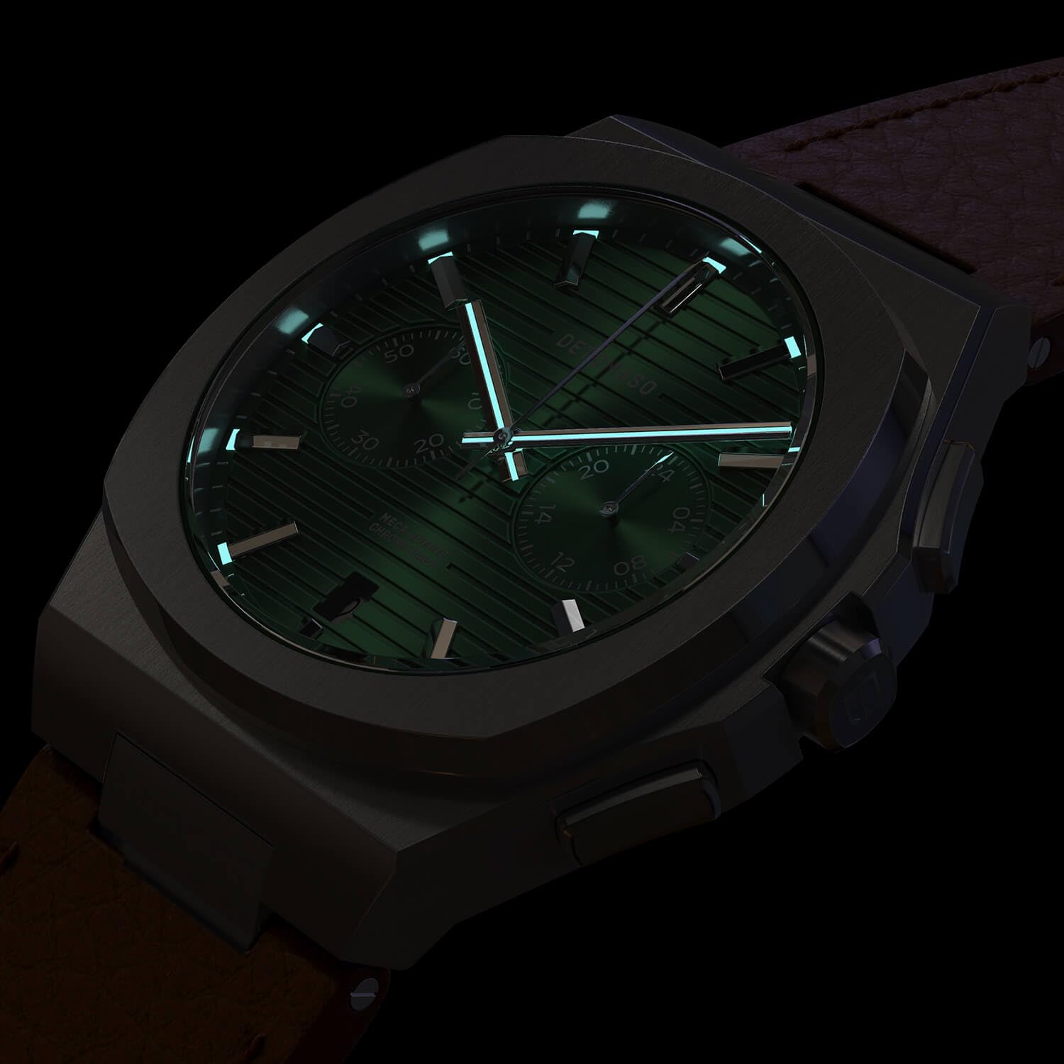 Годинник DeTomaso Voltre Chrono First Edition Чоловічий Кварцевий Шкіряний Коричневий, Зелений, фото №3