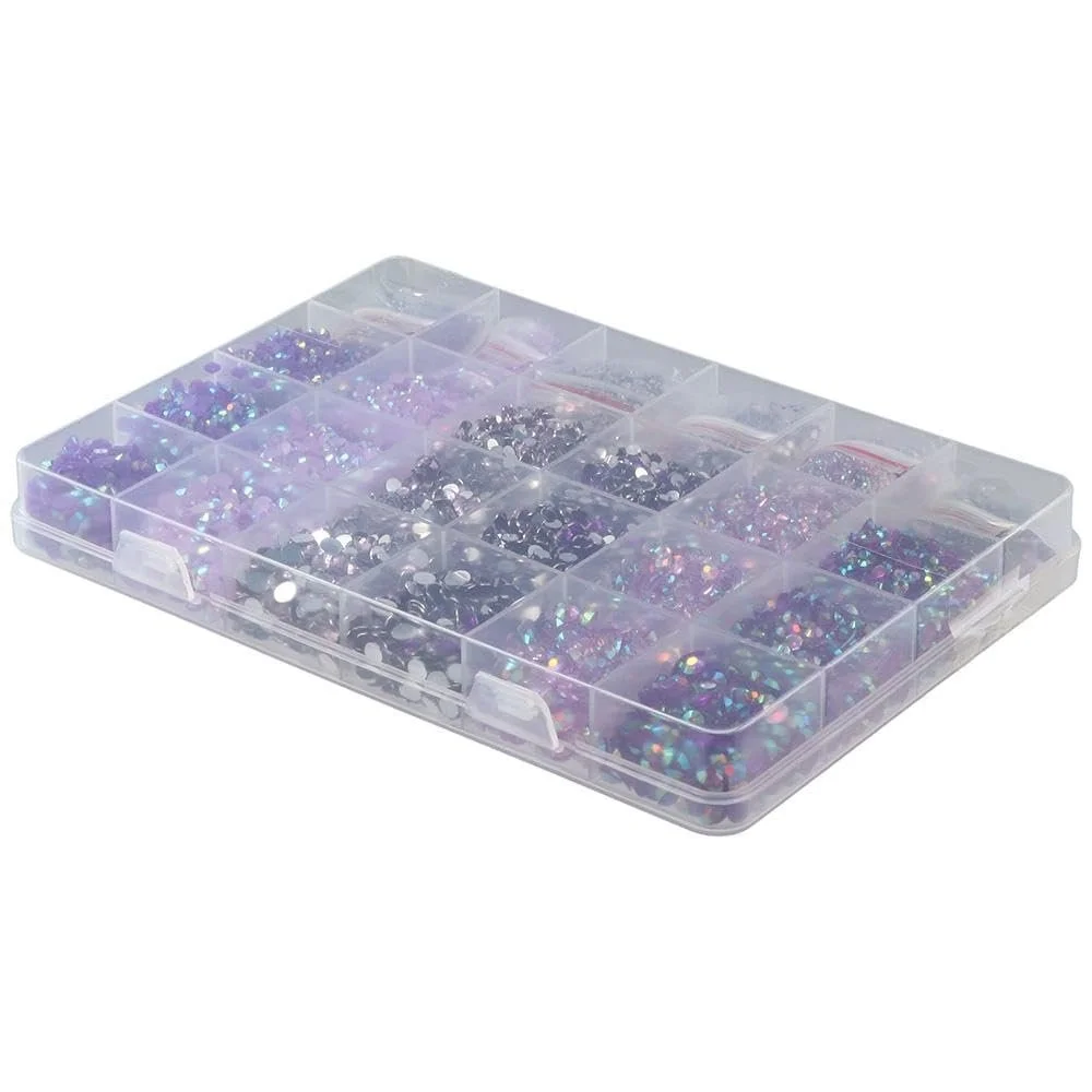 Стразы из искусственной смолы Плоские 2 мм 3 мм 4 мм 5 мм Фиолетовые 30000 шт, фото №5