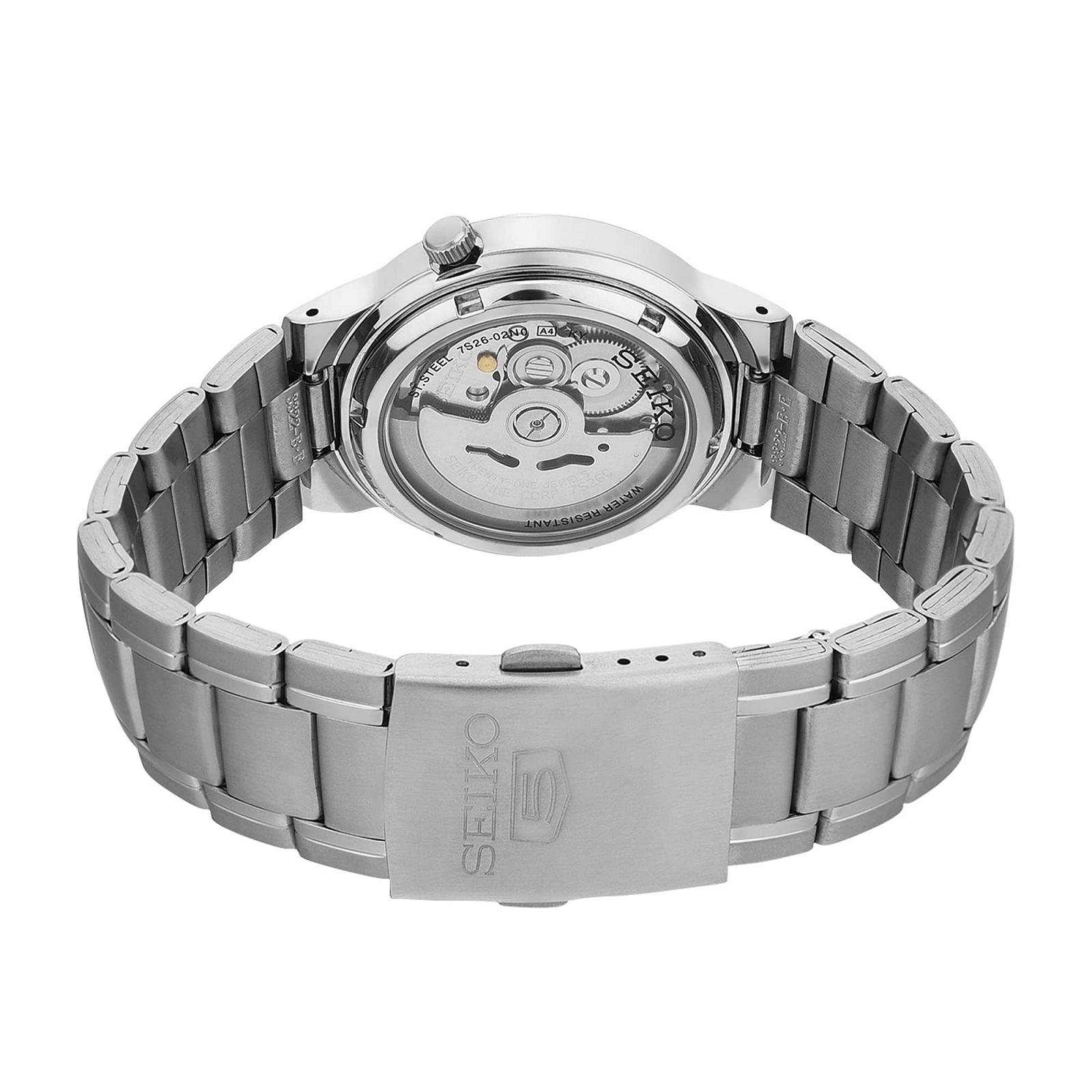 Годинник Seiko Automatic SNKA05K з синім циферблатом і браслетом з нержавіючої сталі, фото №4