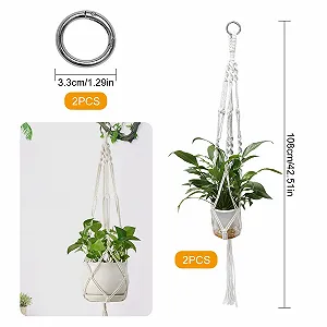 Набор подвесных корзин макраме 2 шт. Хлопковая веревка 105 см synthetic.ua - Фото 1