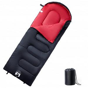 Спальный мешок Outdoor-Freizeitschlafsack для взрослых кемпинговый 3-4 сезона чёрный и красный - Фото 1