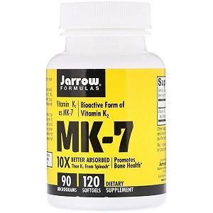 Витамин K2 в форме MK-7, 90 мкг Vitamin as Jarrow Formulas 120 гелевых капсул