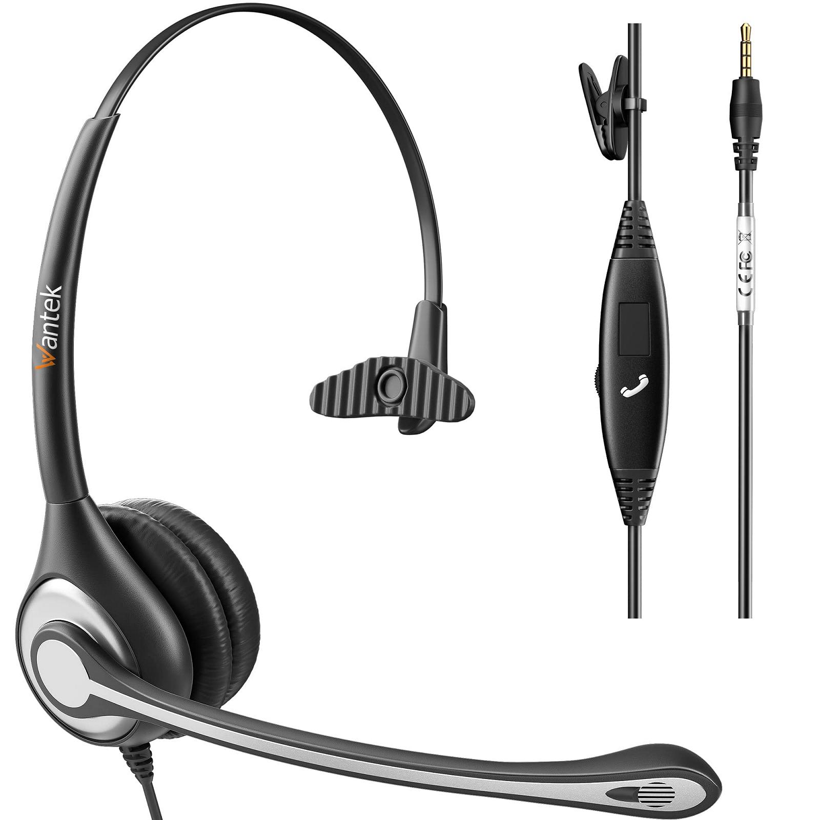 Наушники Wantek 601F с микрофоном 3.5 мм Черные, фото №1