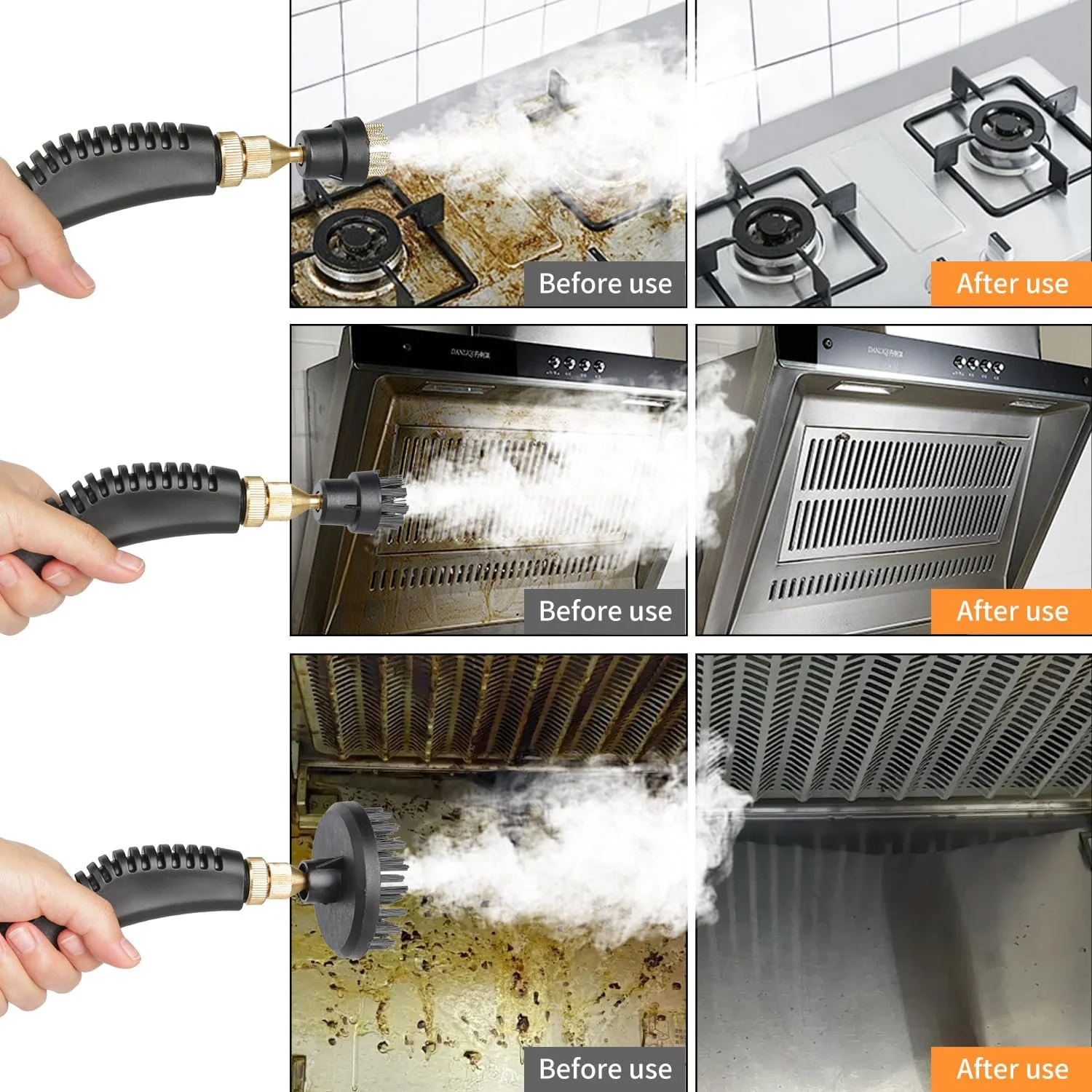 Ручний пароочисник під тиском 1500 Вт помаранчевий, фото №4 Ручний пароочисник під тиском 1500 Вт помаранчевий, фото №4