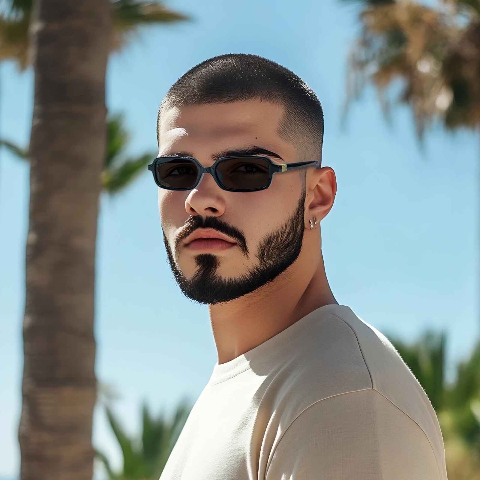 Сонцезахисні окуляри JASFLY Чоловічі поляризовані 90-х Blue/Brown, фото №7