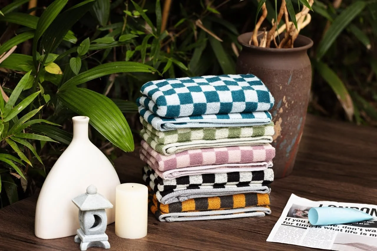 Набір рушників Luxury Checked Cotton 5 шт. 33 x 73 см Клітинка Мультиколор, фото №4