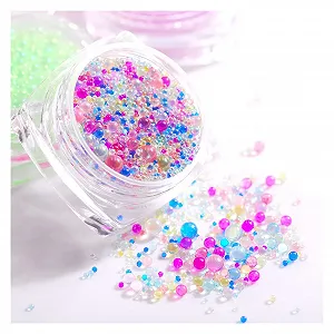 Комбинация коробок Микрошарики 1-3 мм разных размеров, красочные стеклянные шарики для DIY 3D украшений для ногтей wanglan synthetic.ua - Фото 1