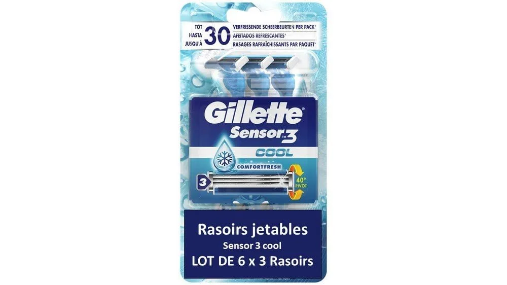 Одноразовые бритвы Gillette Sensor3 Cool для мужчин 3 шт, фото №1