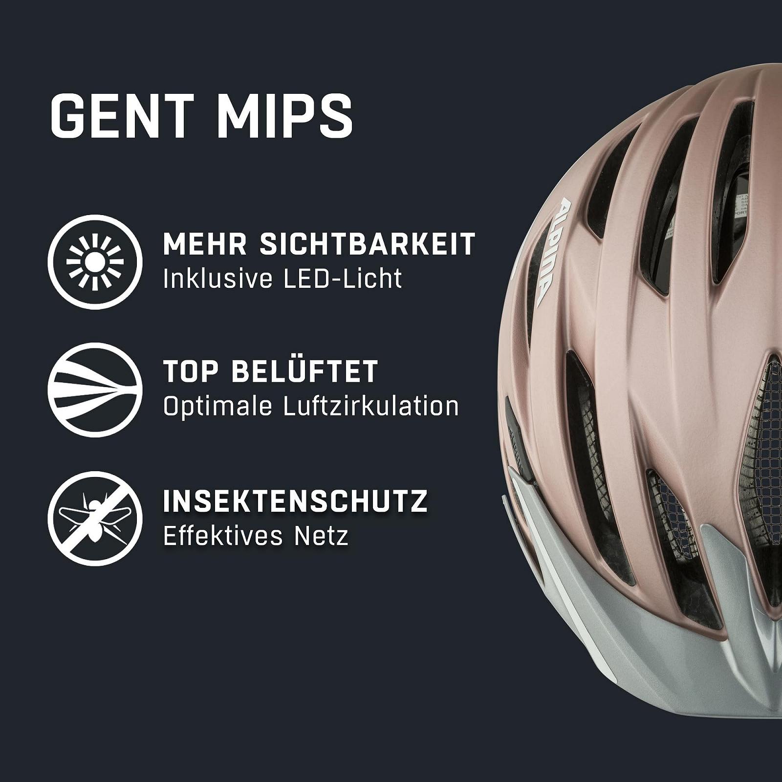 Шолом ALPINA Gent MIPS Велосипедний з сіткою від комах для дорослих, світловідбиваючий, фото №2