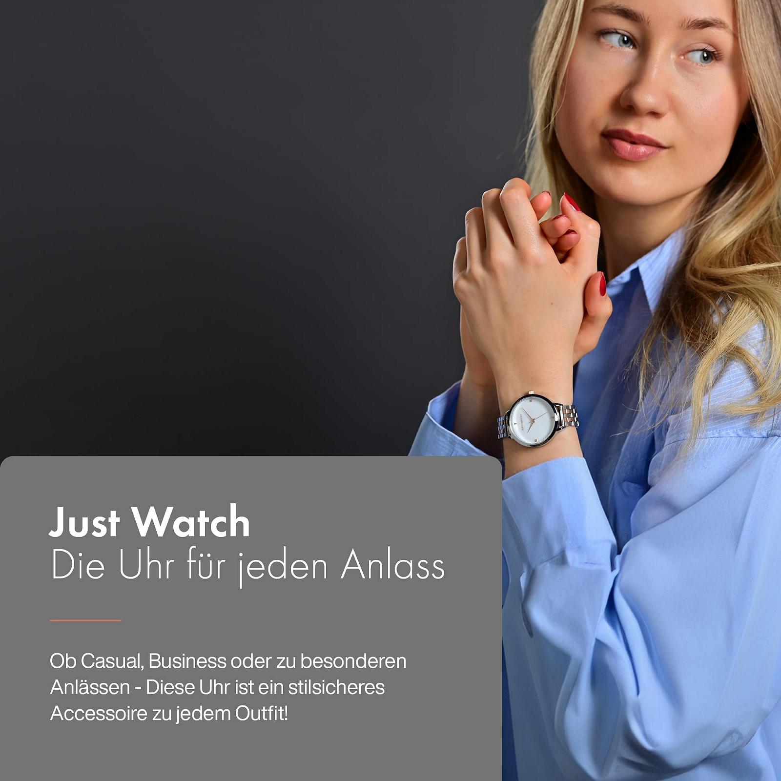 Жіночий годинник Just Watch, нержавіюча сталь, браслет, перламутровий циферблат, 20.5 см, діаметр 36 мм, фото №5 Жіночий годинник Just Watch, нержавіюча сталь, браслет, перламутровий циферблат, 20.5 см, діаметр 36 мм, фото №5