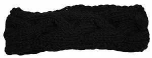 Купить Повязка на голову Вязаная Женская WST05 Узор из кабелей Черный - Фото 1 Повязка на голову Вязаная Женская WST05 Узор из кабелей Черный - Фото 1
