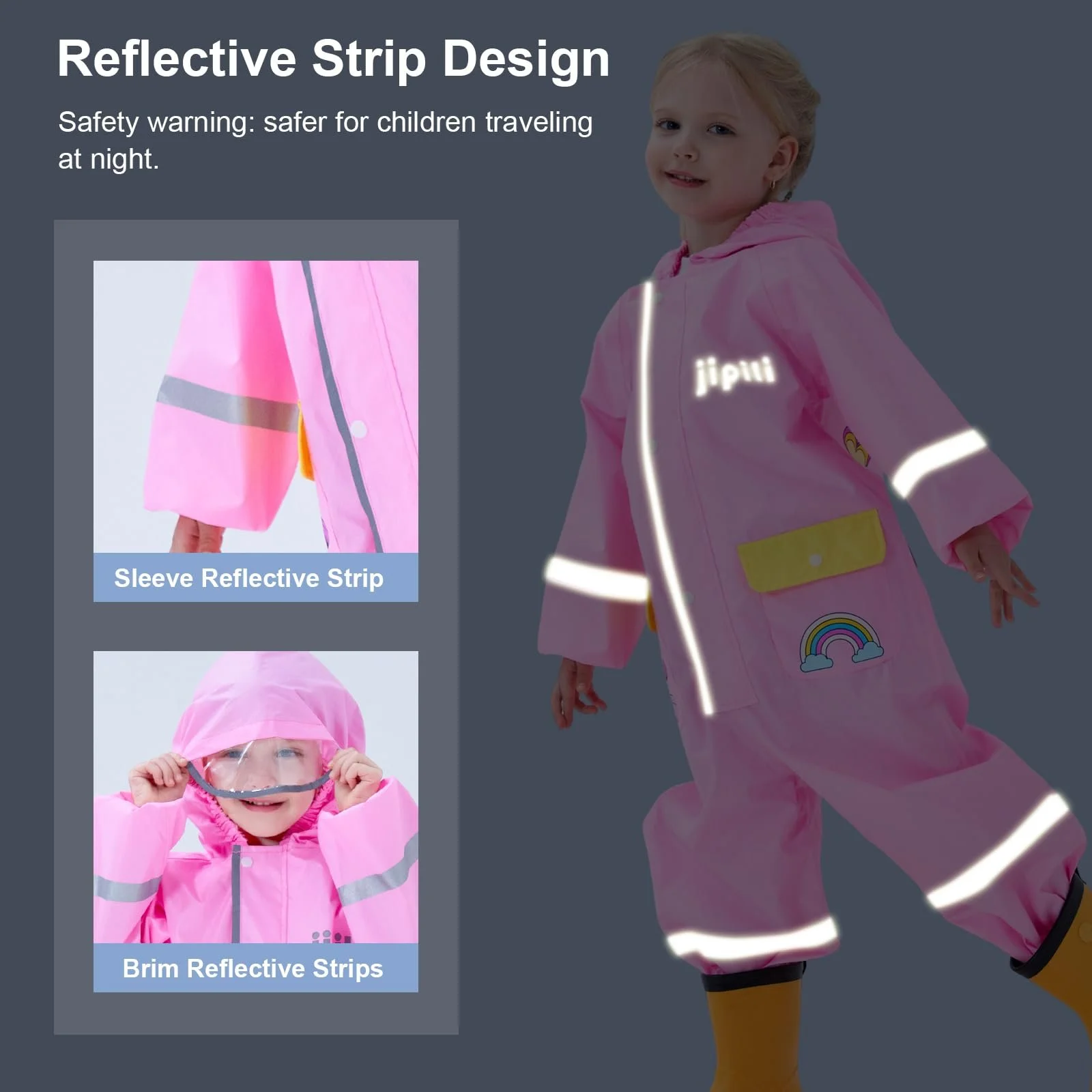 Дитячий дощовий комбінезон Hovkib для дівчаток та хлопчиків, фото №4