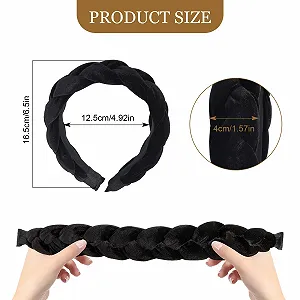 Обруч для волос плетеный, Бархатная. synthetic.ua - Фото 1