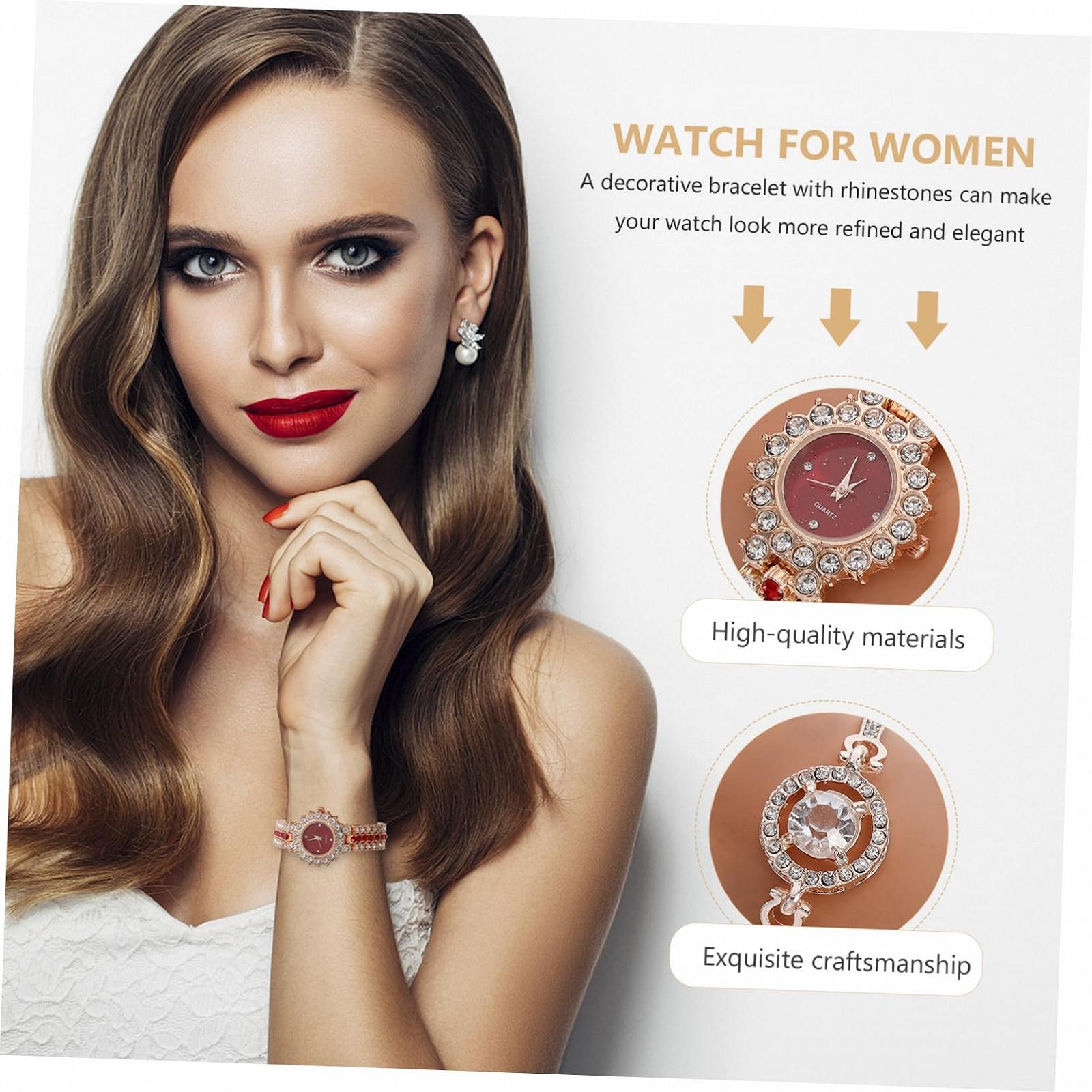 Годинник Кварцовий Healvian Жіночий З Декоративним Ремінцем З Стразами Цифровий Дисплей, фото №5