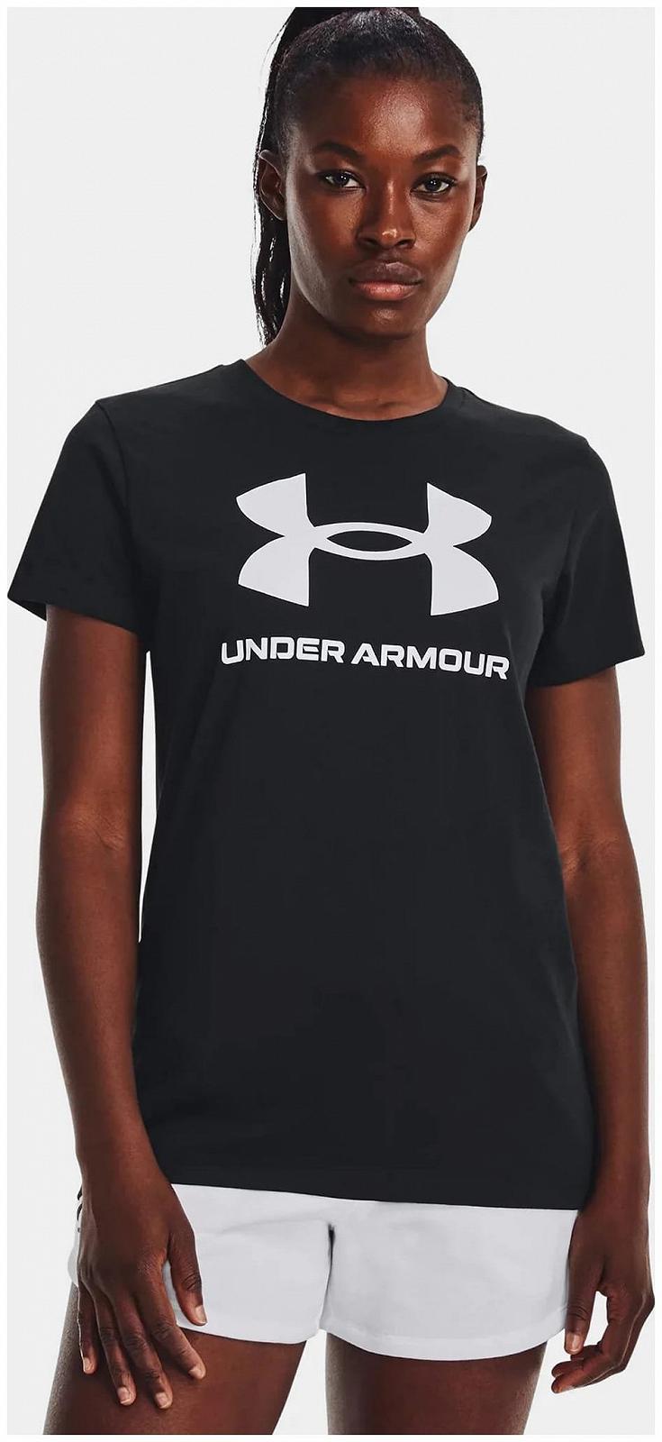 Футболка UA W SPORTSTYLE LOGO SS чорний, фото №1