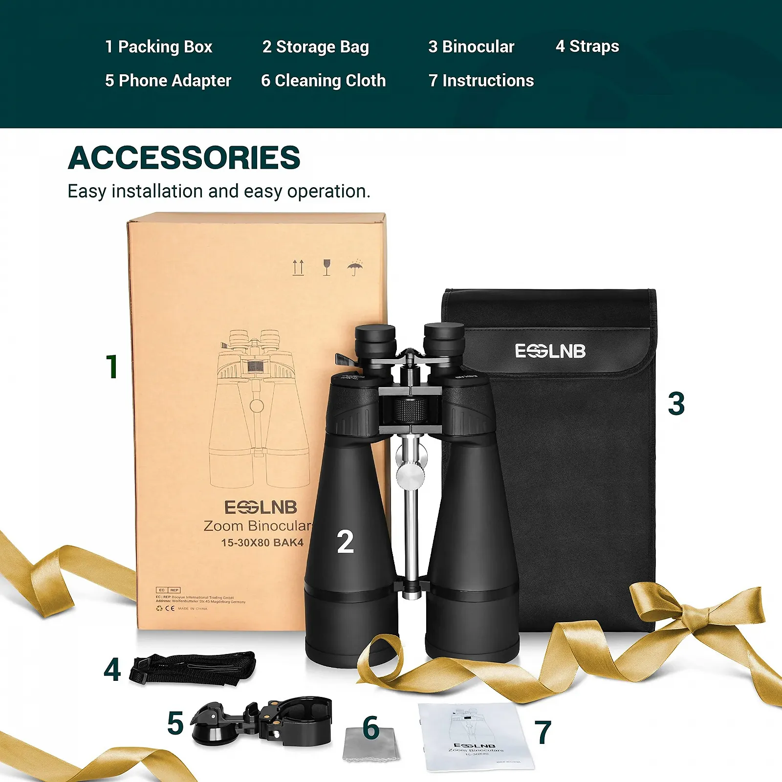Бінокль ESSLNB 15-30x80 Zoom Phone Adapter, фото №9