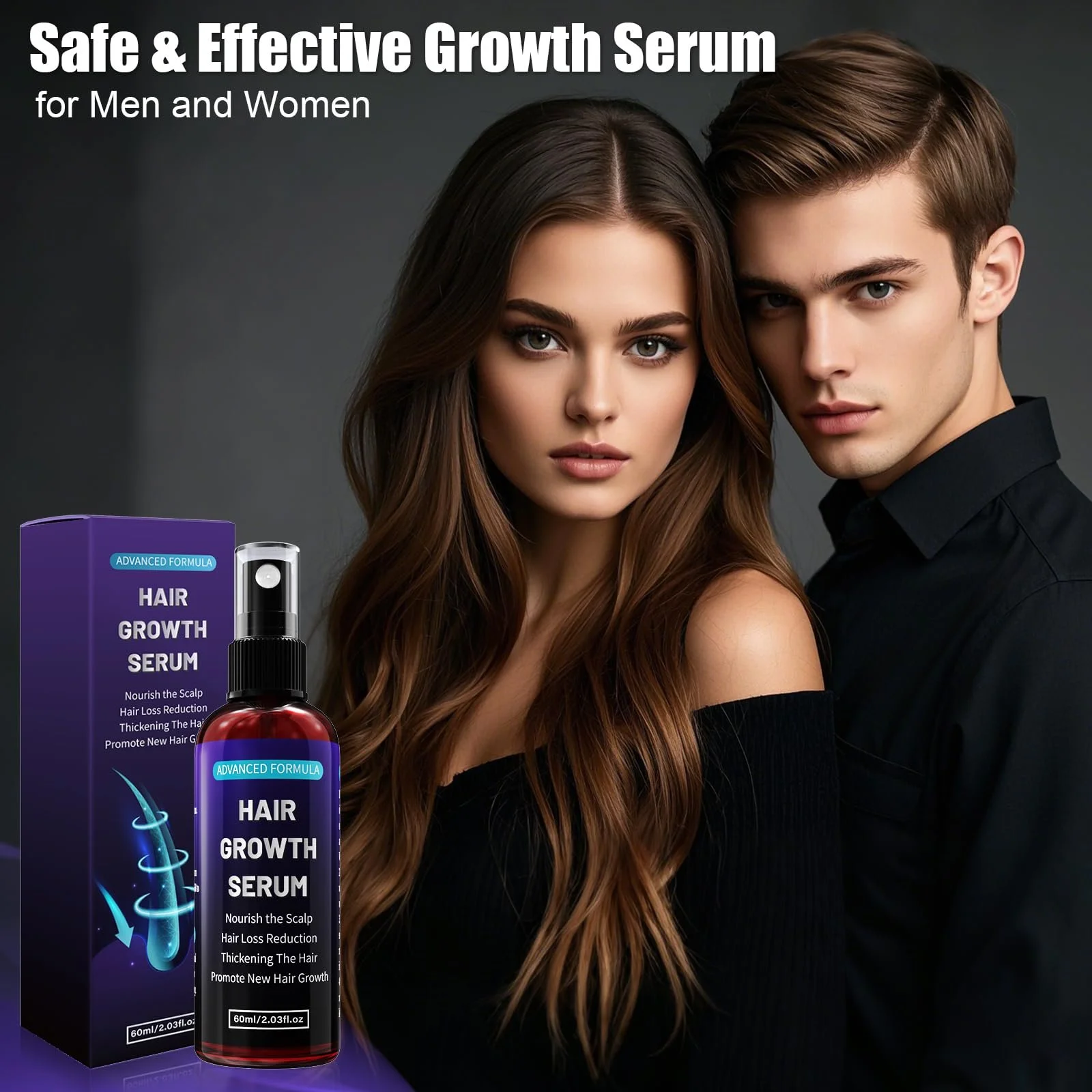 Сироватка-спрей для росту волосся з 5% активним інгредієнтом для чоловіків/жінок, фото №5