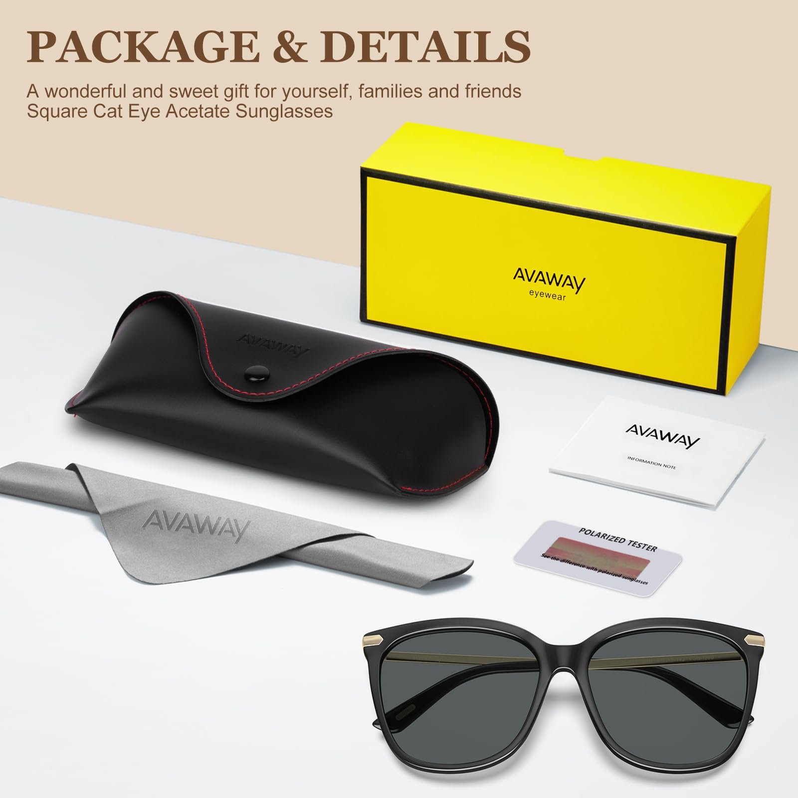 Сонцезахисні окуляри Тип AVAWAY Жіночі Поляризовані Оправа Ацетатна Метал Ретро Вінтаж UV400 Захист Категорія 3, фото №6 Сонцезахисні окуляри Тип AVAWAY Жіночі Поляризовані Оправа Ацетатна Метал Ретро Вінтаж UV400 Захист Категорія 3, фото №6