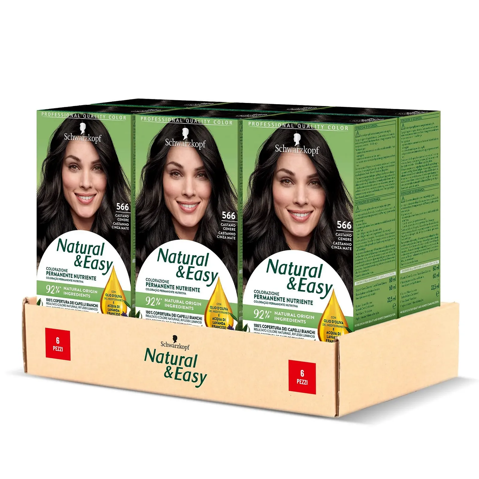 Краска для волос Schwarzkopf Natural & Easy 566 Пепельно-коричневый, фото №1 Краска для волос Schwarzkopf Natural & Easy 566 Пепельно-коричневый, фото №1