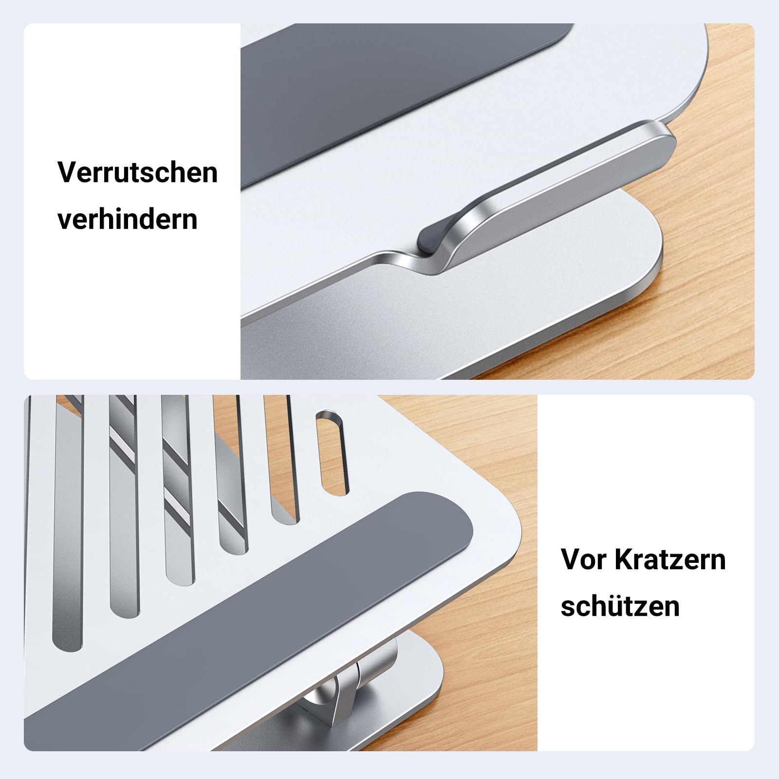 Підставка для ноутбука UGREEN Регульована по висоті Складна Вентильована Сумісна з усіма ноутбуками 10-17,3 дюймів Silver, фото №4