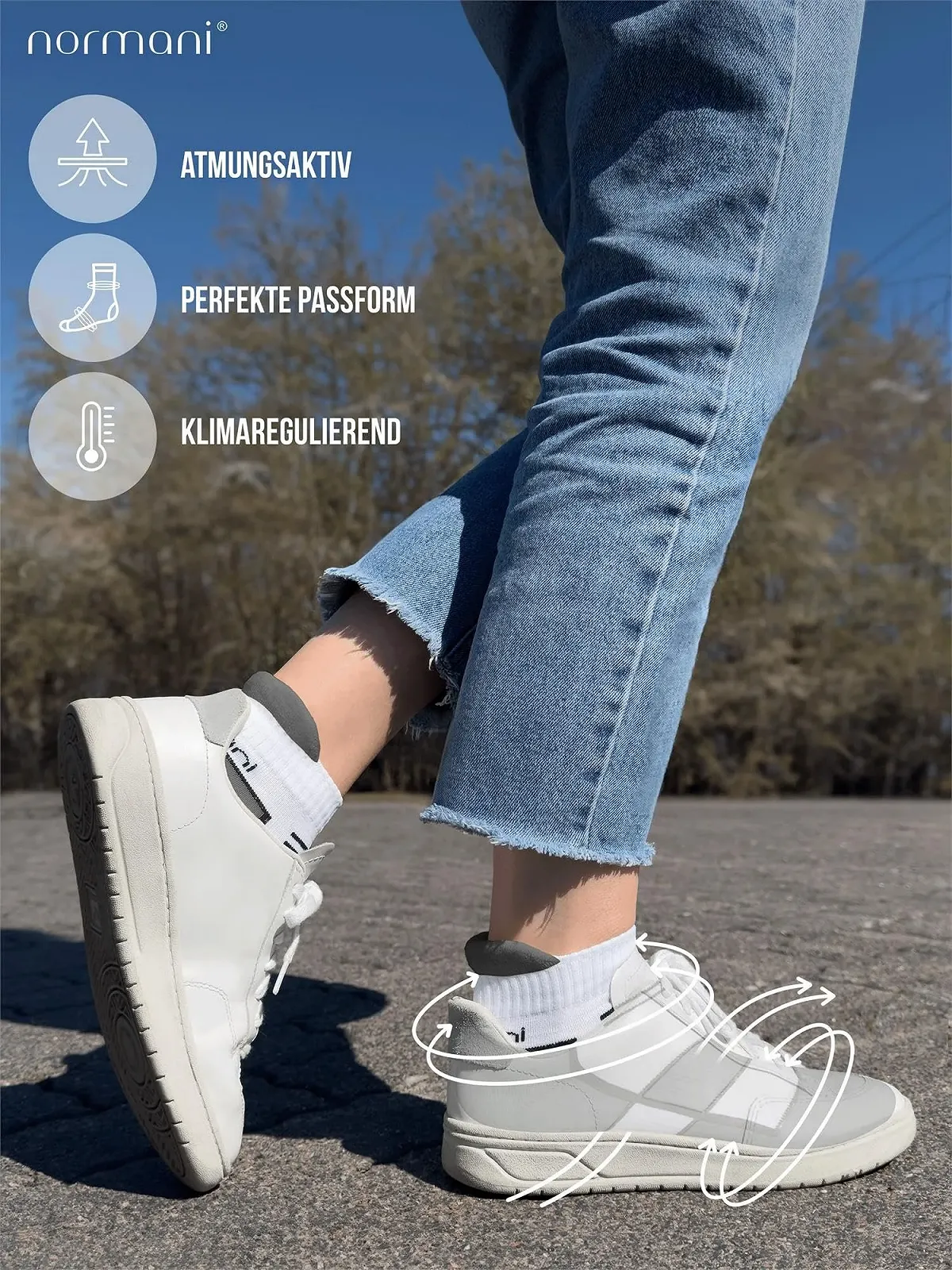 Шкарпетки для бігу Normani Sneaker з махровою підошвою та функцією підтримки, фото №6