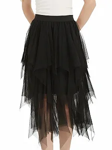 Юбка Тюлевая Soudittur A-силуэта Миди Многослойная Юбка Феи Неправильная Юбка-скейтер Пачка Юбка Хэллоуин Карнавальная Юбка - Фото 1