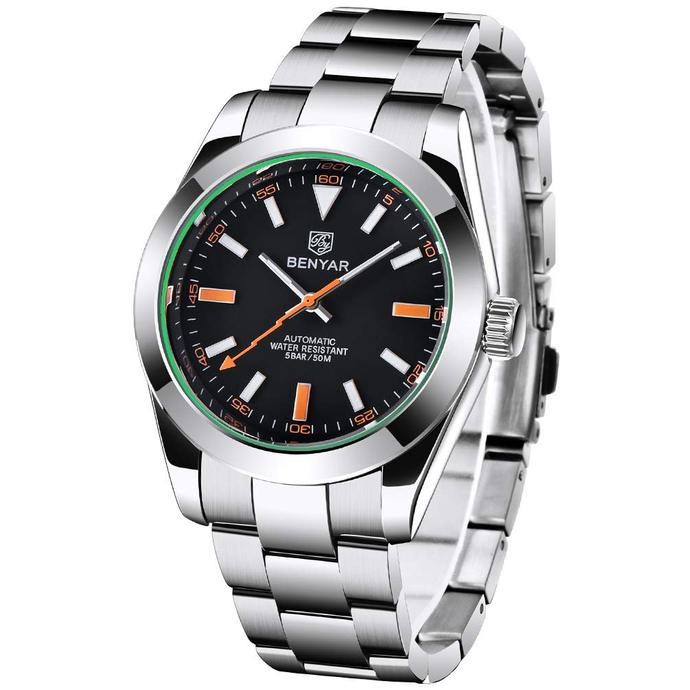 Чоловічий годинник Benyar Механічний автоматичний чоловічий годинник Military Watch Водонепроникний 100 м St6 Movement, фото №1
