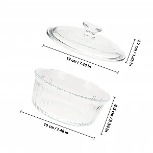 Форма скляна LIFKOME кругла з кришкою, термостійка, боросилікатне скло synthetic.ua - Фото 1