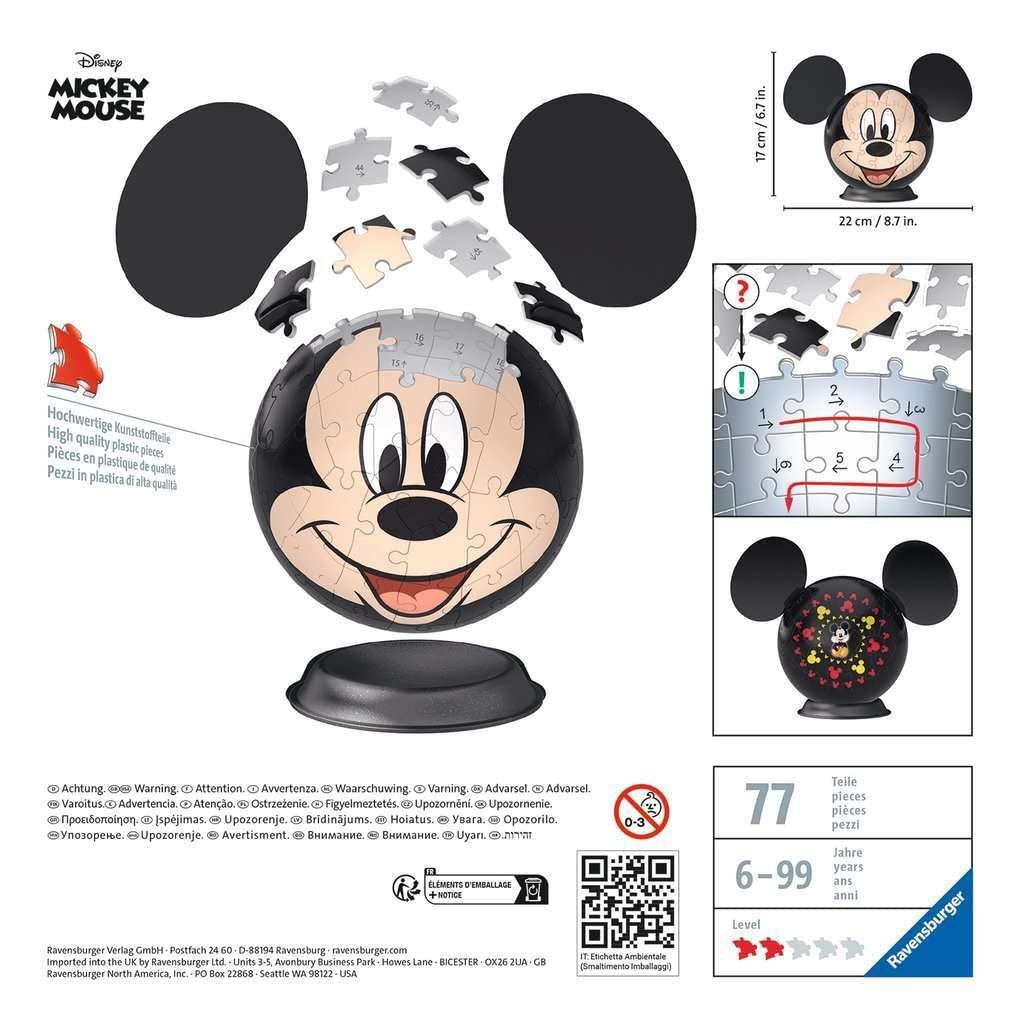 3D Пазл Ravensburger Mickey Mouse 11761 72 детали, фото №4
