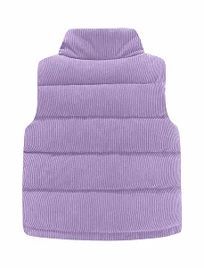 Детский зимний вельветовый пуховый жилет SEAUR для мальчиков и девочек, стеганый жилет для улицы, ветрозащитный толстый пуховик со стойкой воротником - 1-8 лет synthetic.ua - Фото 1