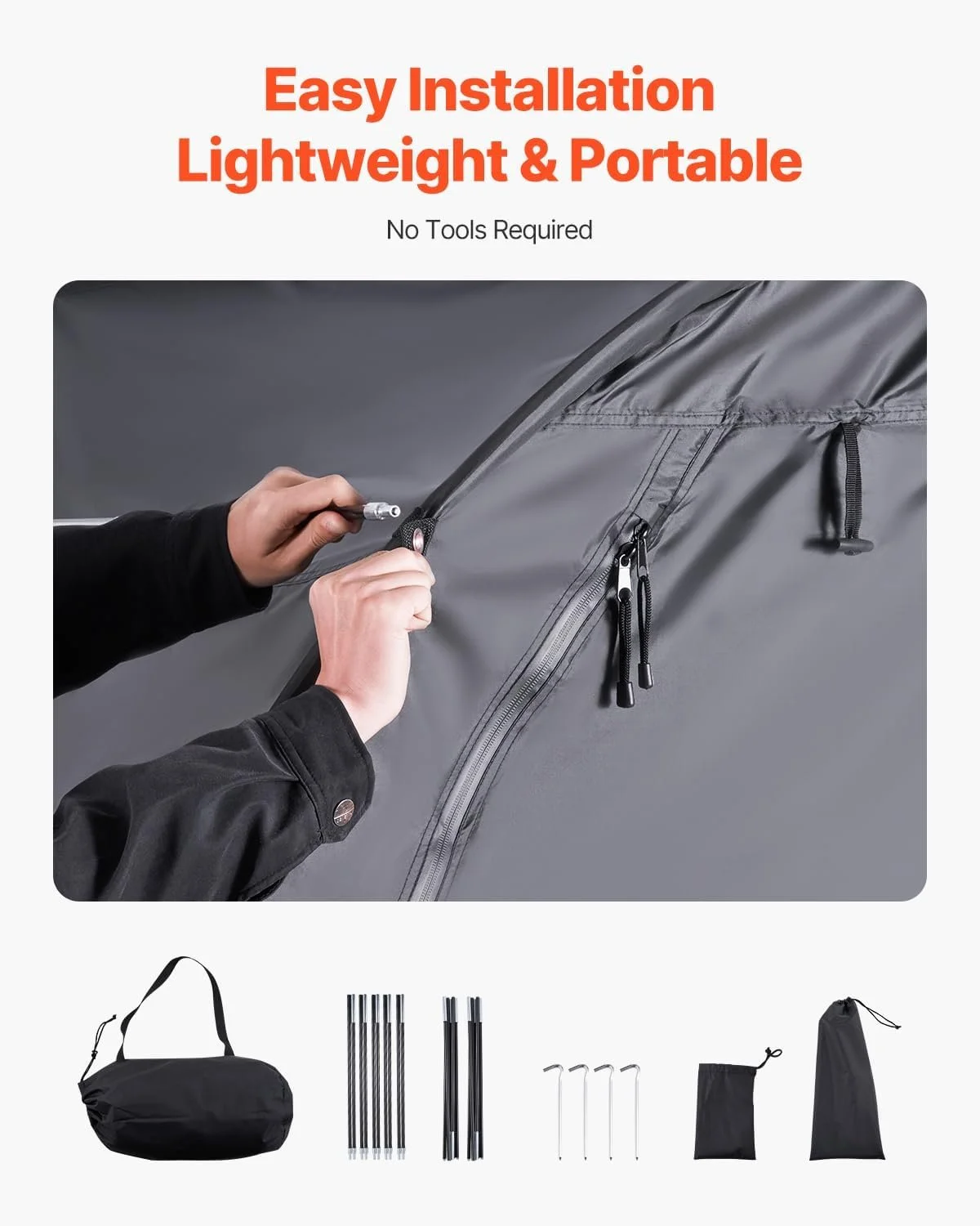 Палатка для хранения велосипедов VEVOR BYSKU5 Черная, фото №5