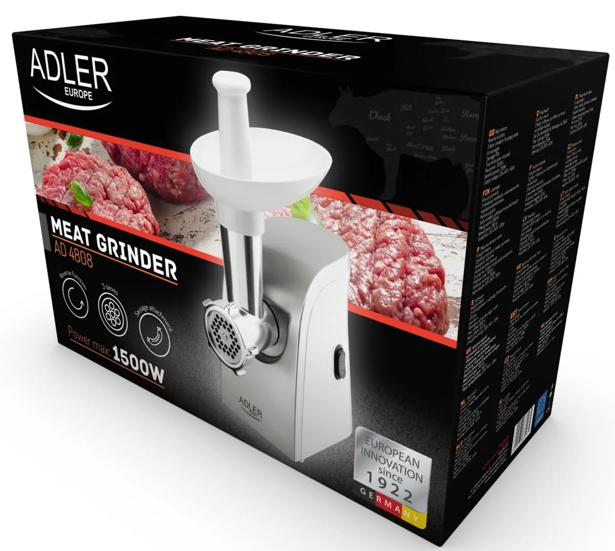Мясорубка Adler AD 4808 350 W серая, фото №7 Мясорубка Adler AD 4808 350 W серая, фото №7
