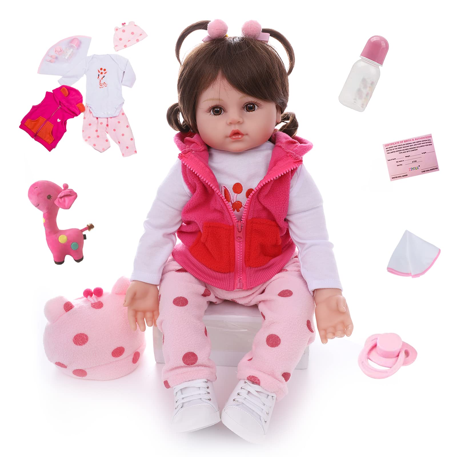 Кукла Реборн ZIYIUI 48 см Реалистичная Силиконовая Виниловая Девочка Ручной Работы, фото №1