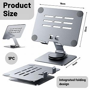 Підставка для ноутбука, складана, з регулюванням висоти, обертання на 3600, міцна алюмінієва, сумісна з ноутбуками 10-16 дюймів для офісу та дому synthetic.ua - Фото 1