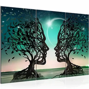 Картина Runa Art 044831a Lovers XXL Turquoise Abstract Tree 120 x 80 см 3-Piece - Фото 1