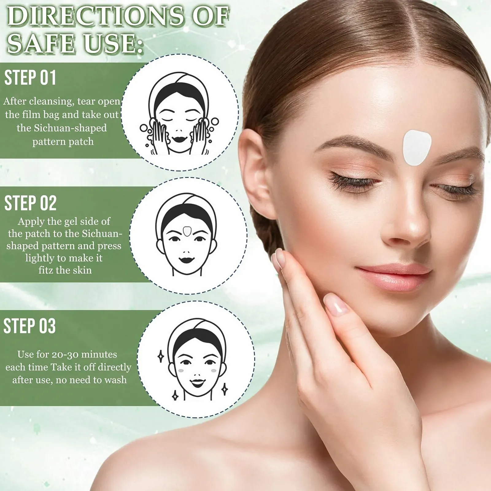 Пластирі для обличчя від зморшок, 24 шт. в упаковці, нічний пластир для лоба від зморшок, фото №3