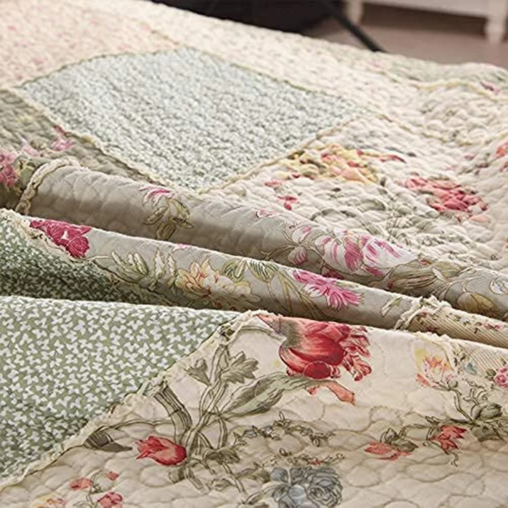 Покривало стьобане SETSCZY в стилі печворк Двосторонній 3 предмети Наволочки, фото №5