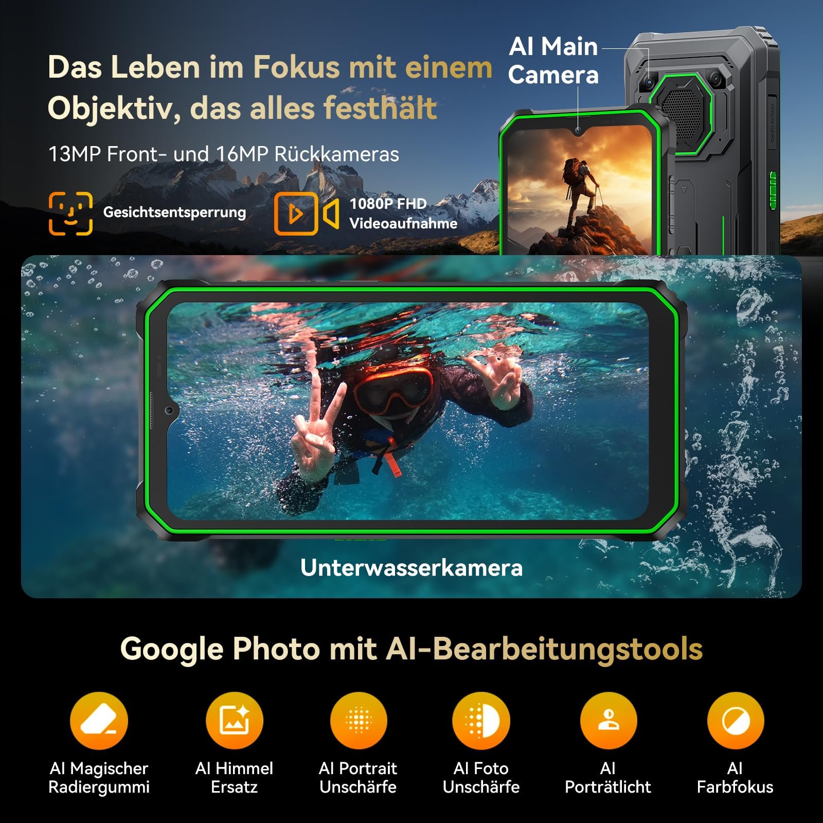 Защищенный смартфон Blackview BV6200 Plus 24/128GB 11000 мАч Black, фото №8